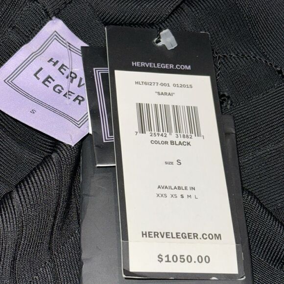 NWT HERVE LEGER Sarai Bandage Mini Dress Black Small - Picture 14 of 16
